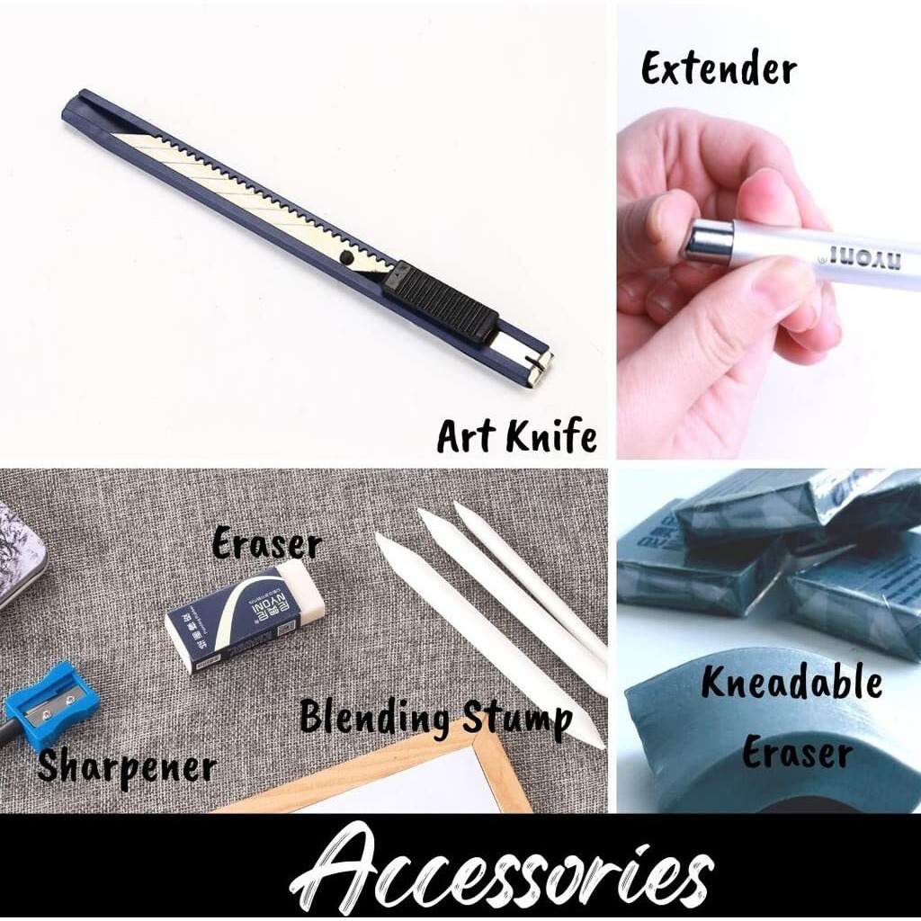 Funblast Professional Sketching & Drawing Art Tool Kit - Drawing Pencils , Graphite Pencil Set, Art Pencils, Shading Pencils Set Of 29 Pcs