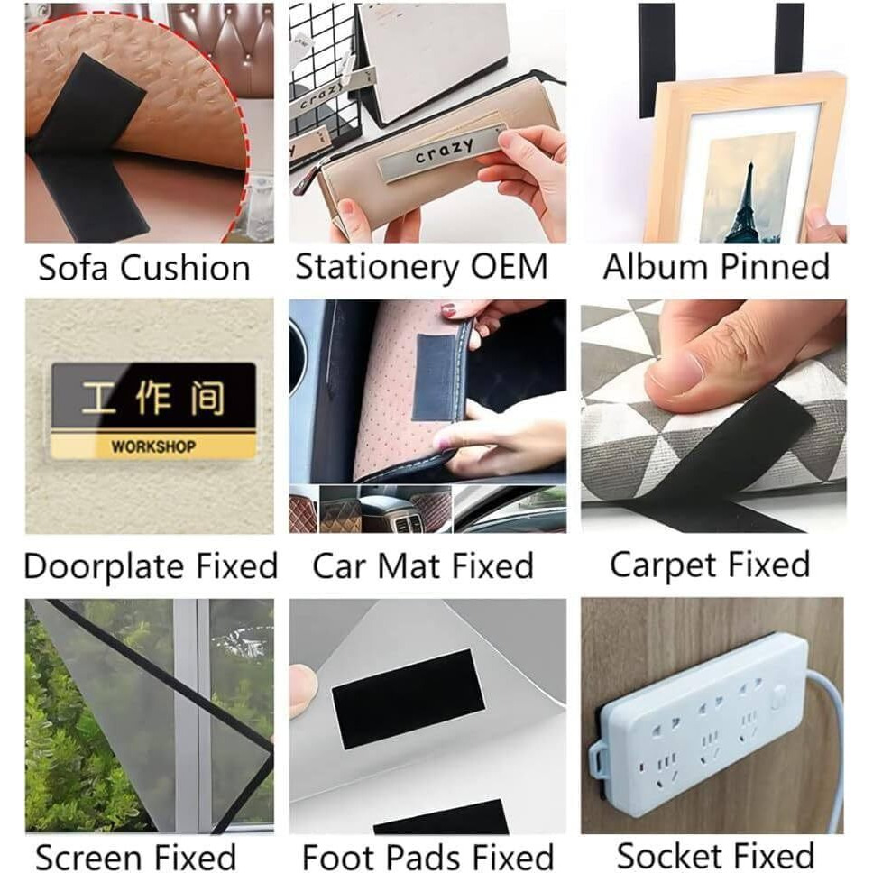 Fidrox Self-Adhesive Hook And Loop Tape | Velcro Tape Roll | Self Sticky Back Strong Gripping Perfect For Diy, Home, Office, And School |, Crafting & Wall Hanging Fabric Fastener Interlocking Tape For Sewing Crafts. (5M X 25Mm)