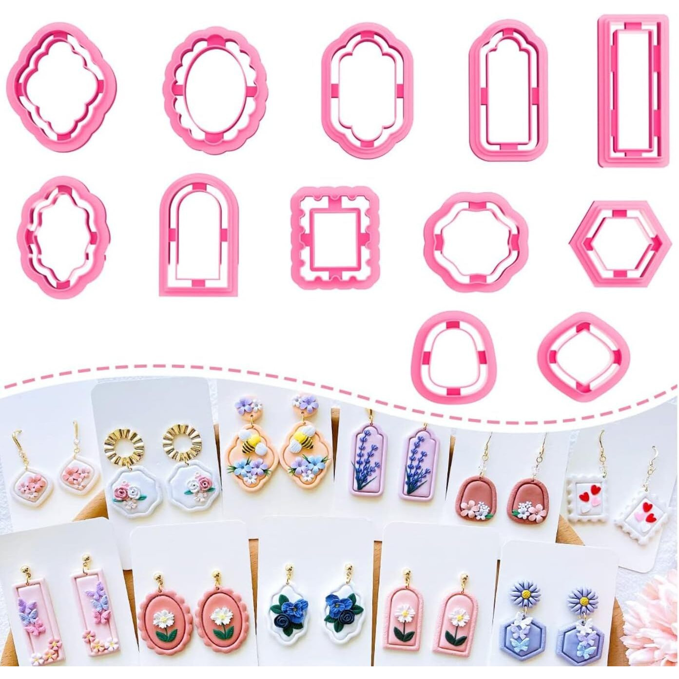 Dhanishtha | Polymer Clay Cutter Cutters | Clay Cutter Clay Tool | Basic Shapes Earing Making Tools | Clay Cutter Tool Jewellery Making Tools | Color May Vary | Set Of 12 Cutters |