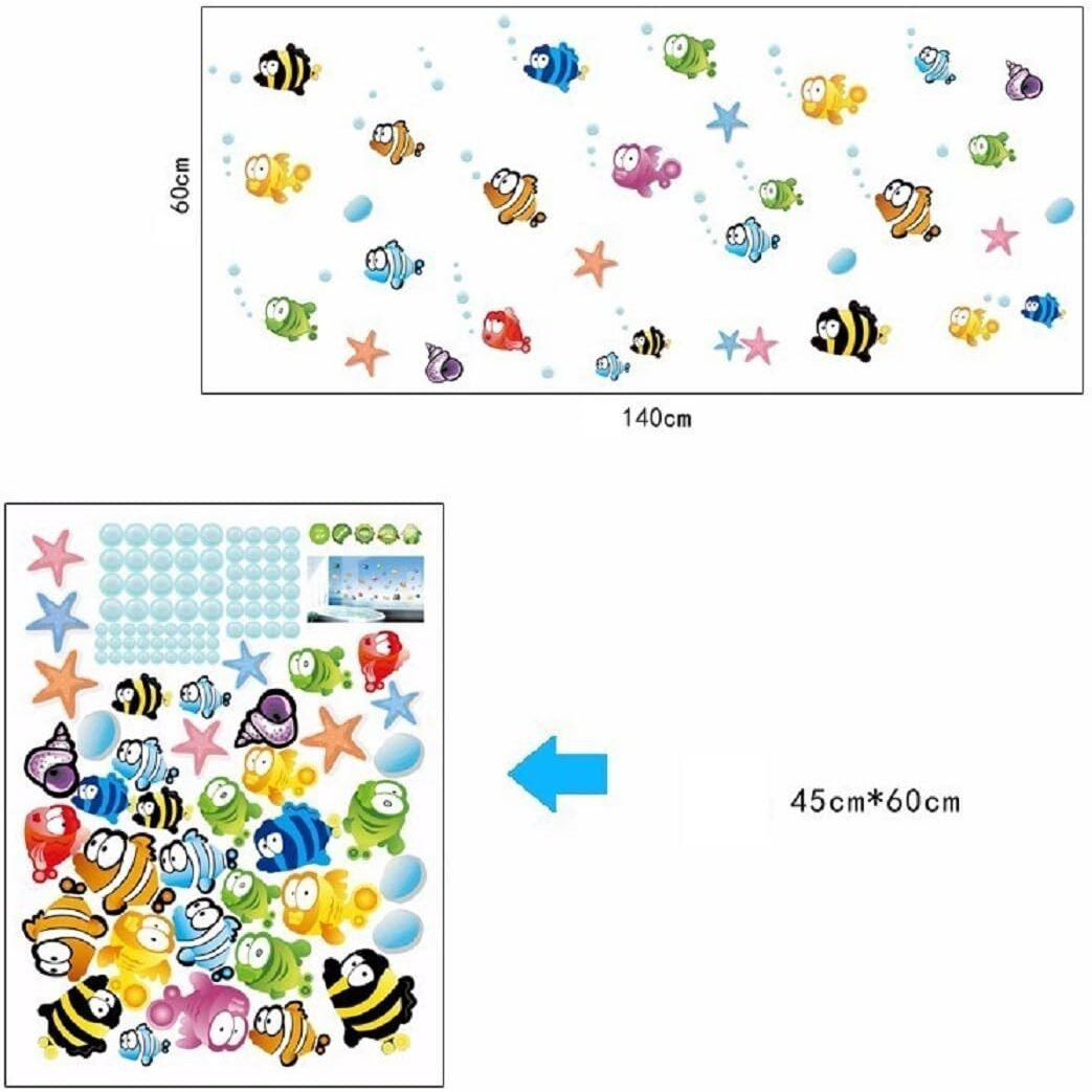 Jaamso Royals Cute The Clown Fish Sea Stickers For Walls Of Home, Wall Sticker For Living Room, For Home, Wall Painting, Living Room Wall-Stickers (45 Cm X 60 Cm)