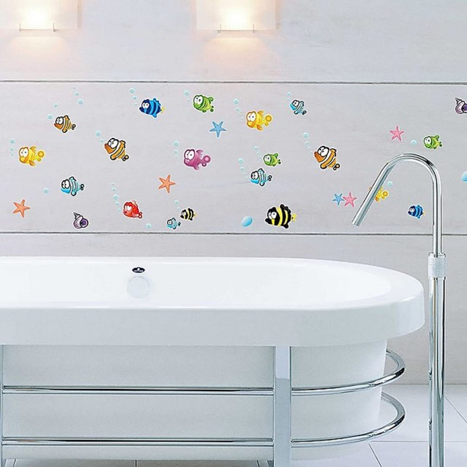 Jaamso Royals Cute The Clown Fish Sea Stickers For Walls Of Home, Wall Sticker For Living Room, For Home, Wall Painting, Living Room Wall-Stickers (45 Cm X 60 Cm)