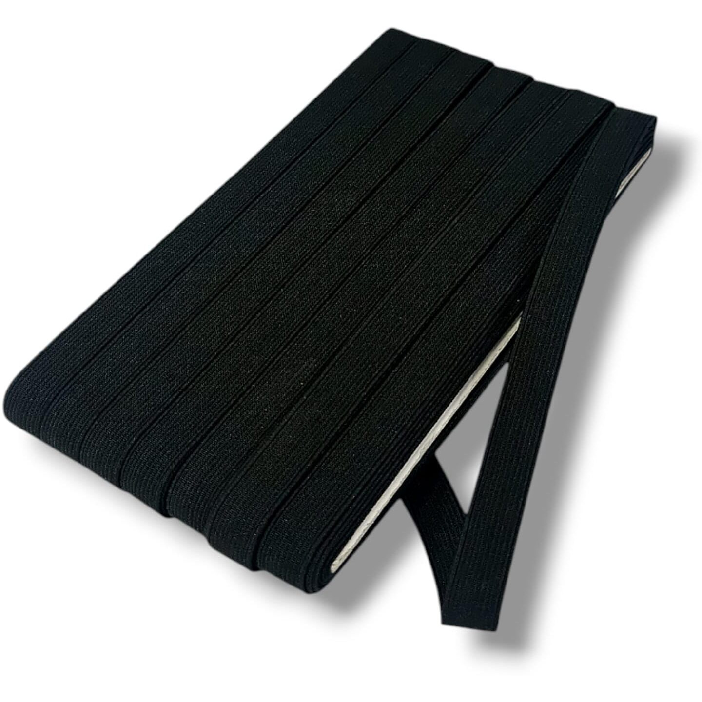 Rianz Pack Of 25 Mtr 1/2 Inch Polyester Narrow Woven Fabric Elastic Used For Sewing, Stitching, Tailoring, Elastic Pants Springy Stretch Braided Elastic Cord (Black 25 Mtrs)