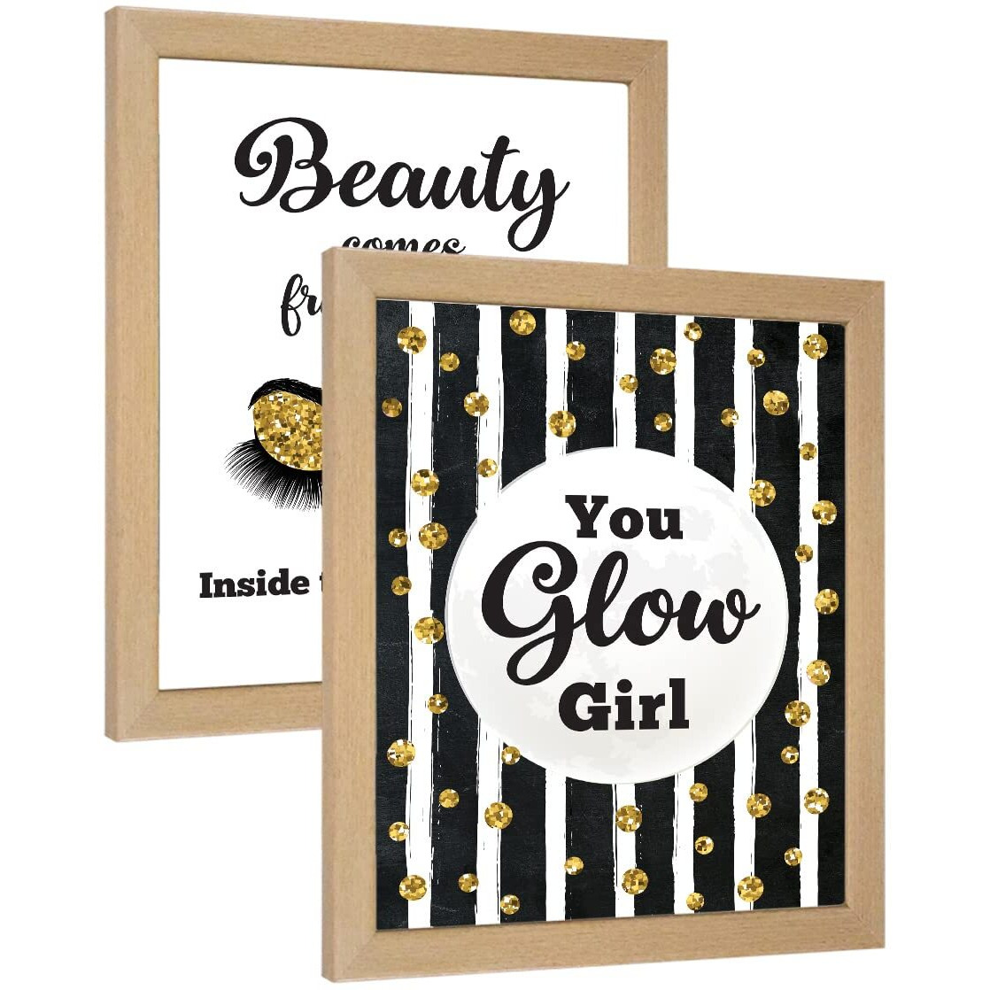 Chaka Chaundh - Saloon Wall Frames - Saloon Wall Poster - Beauty Parlour Wall Decoration Framed Poster - Hair Salon Wall Decoration Poster - (14 X 11 Inches) Set Of 2