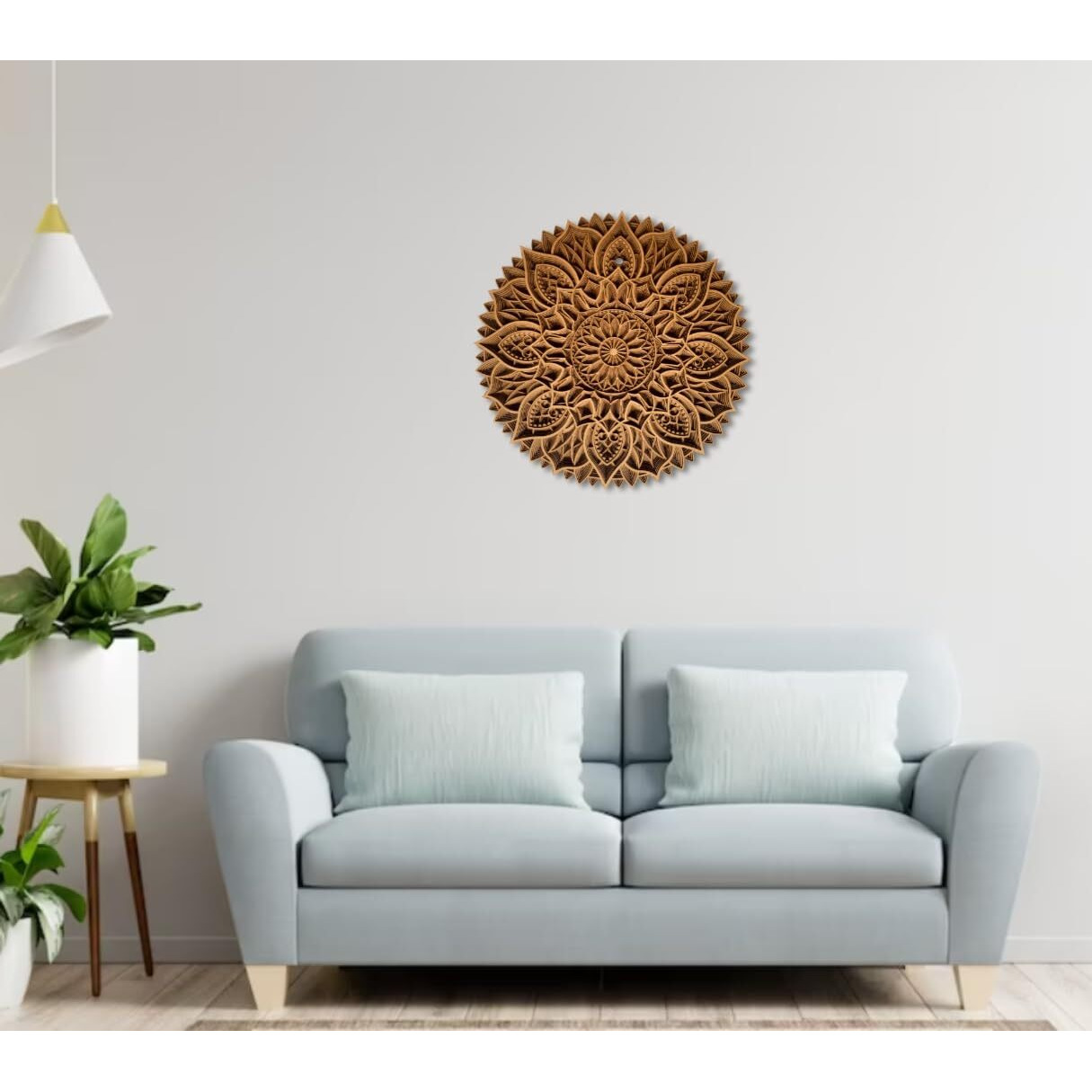 Gloridec Wooden 3D Mandala Wall Decore | Decorative Multi Layered Round Mandala Wall Art, Living Room Wall Hanging | Mandala Wall Art Decor (Round Mandala) (24" X 24" Inch)