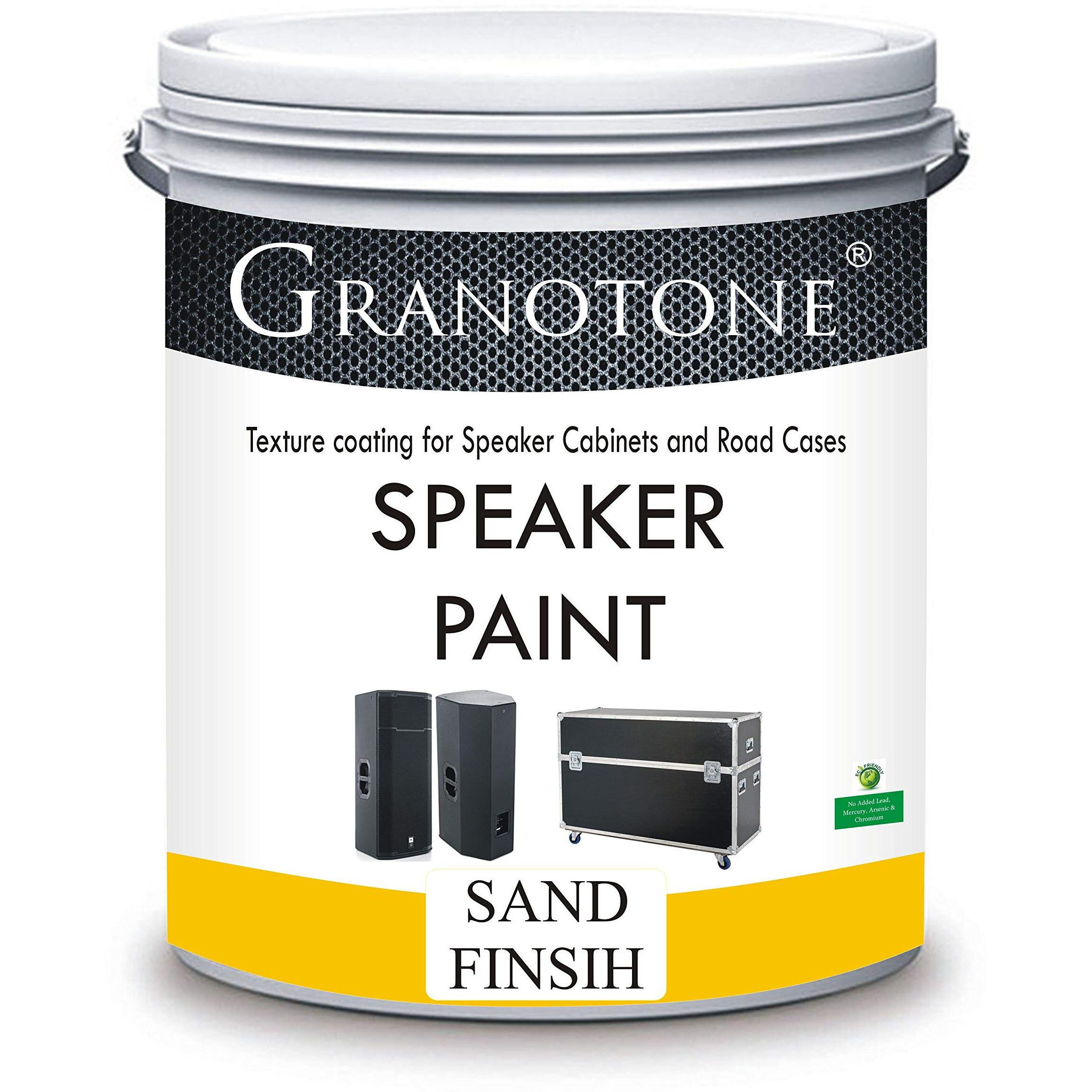Granotone Sand Finish Speaker Cabinet Paint Quick Drying Speaker Paint To Create Water & Scratch-Resistant Layer Water-Based Texture Paint For Metal & Furniture Non-Toxic Odour-Free Black 800Gm