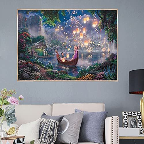 5D Diamond Painting By Number Kits Full Drill Rhinestone Embroidery Cross Stitch Pictures Arts Craft For Home Wall Decor,Lantern Girl-11.8X15.8In
