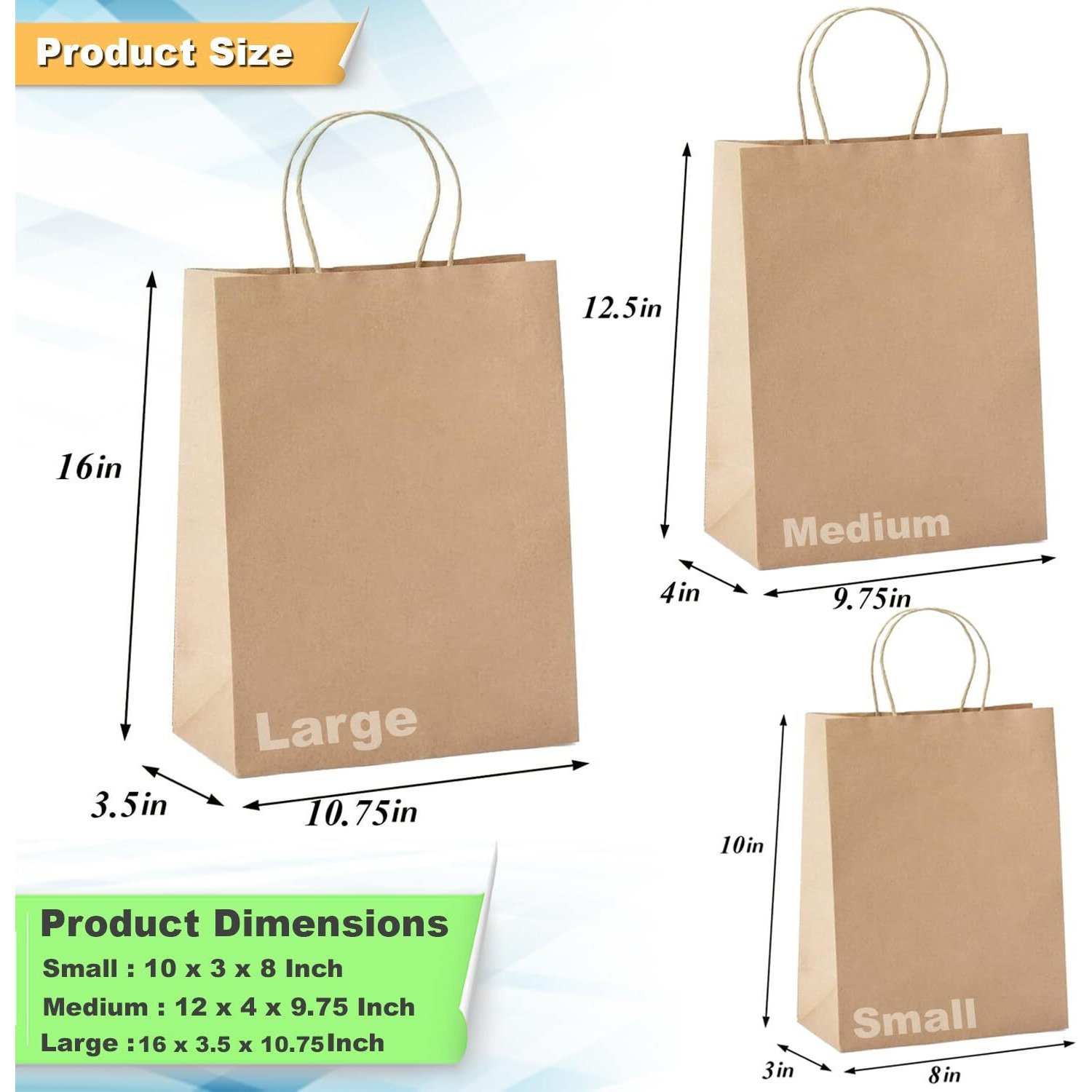 Aakriti Brown Kraft Gift Bags With Handles, Natural Plain Kraft Paper Shopping Bags For Retail Business, Grocery, Craft, Birthday, Wedding, Party Favors In 3 Sizes (45 Pcs Brown Paper Bag) Mix Sizes
