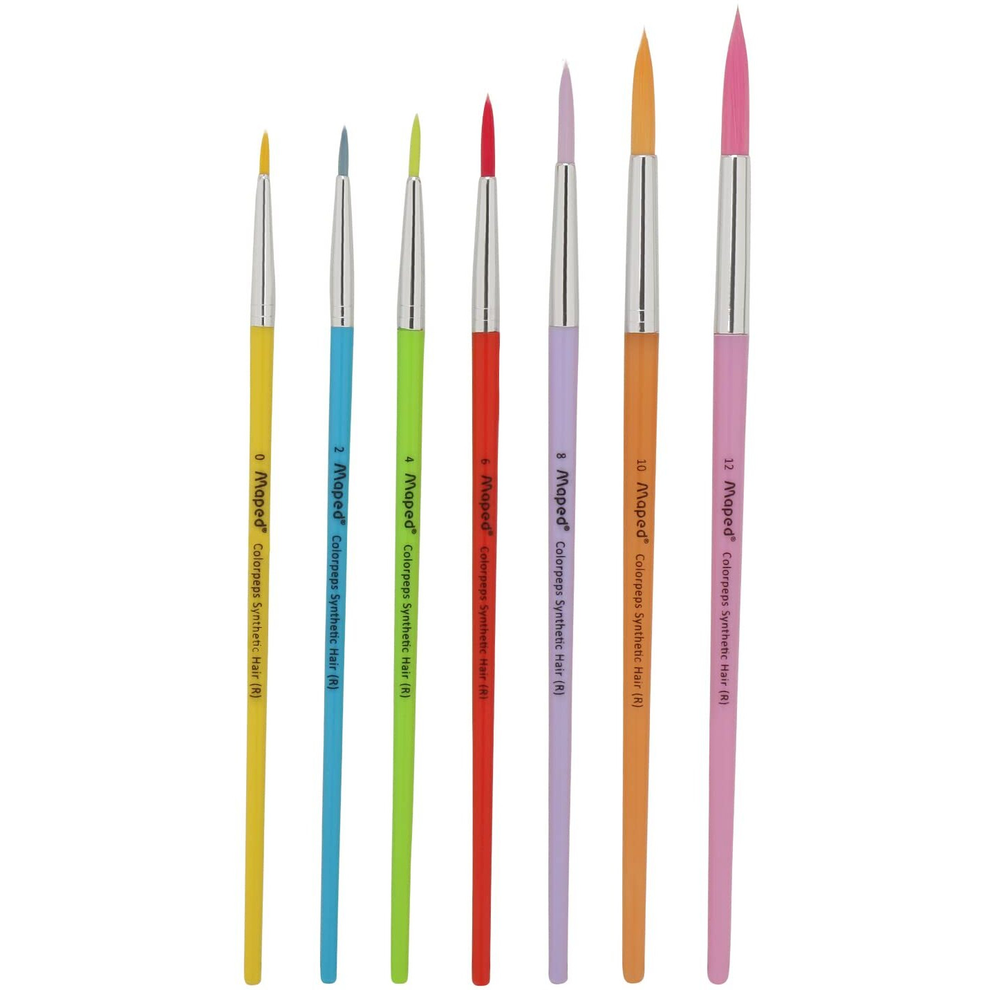 Maped Painting Kit - 12 Shade Poster Colours +7 Plastic Handle Brushes-Round|Soft & Smooth Textured Poster Colours|Vibrant & Rich Shades Makes Painting Realistic|Soft Movement Bristles|Safe & Nontoxic