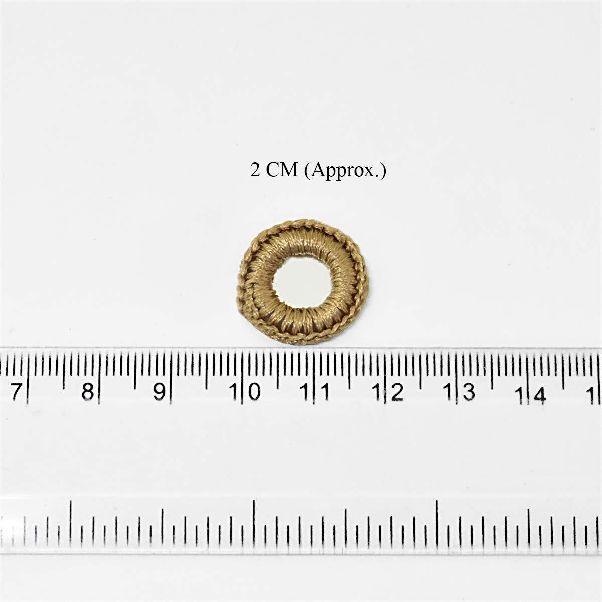 Embroiderymaterial Crochet Rings For Craft, Decoration And Embroidery (20Mm, Beige, 100 Pieces)