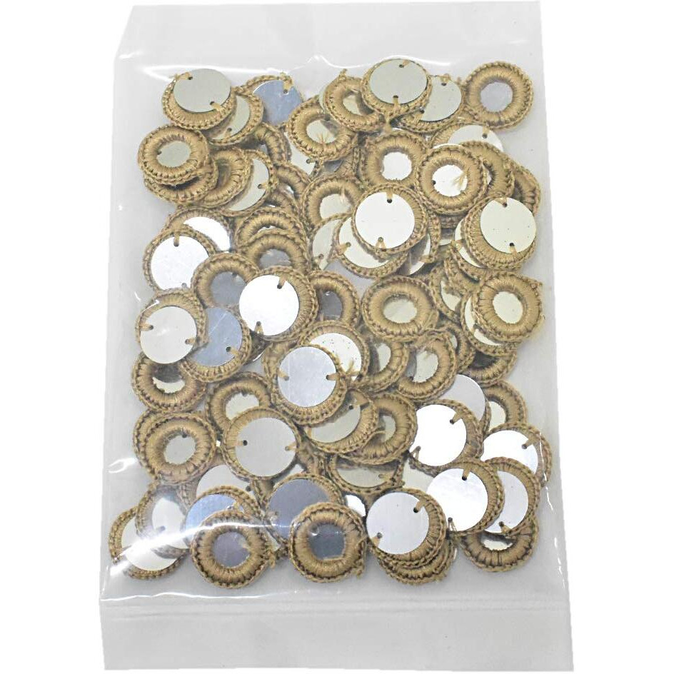 Embroiderymaterial Crochet Rings For Craft, Decoration And Embroidery (20Mm, Beige, 100 Pieces)