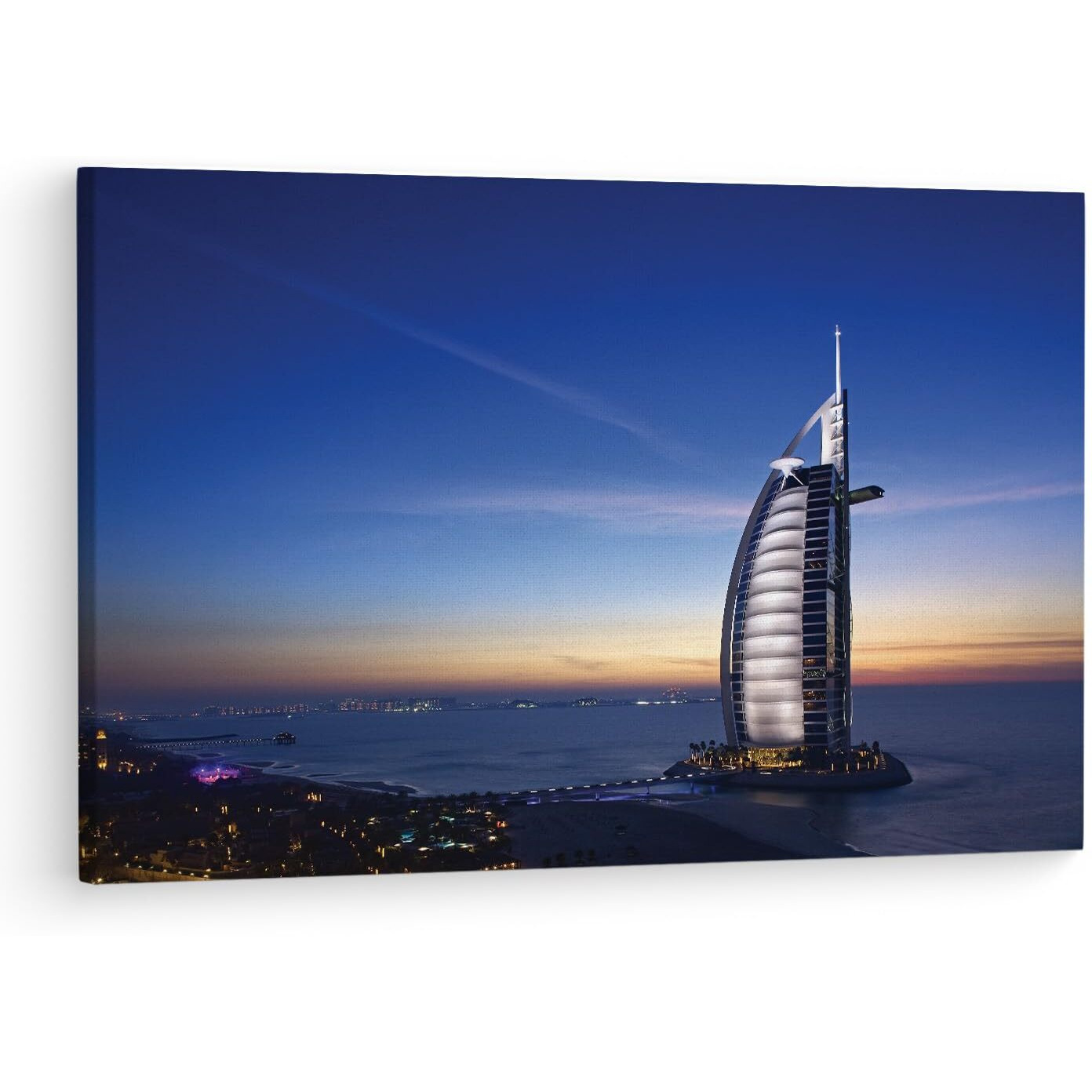 Truecanvas Burj Al Arab, Wooden Framed Canvas Paintings For Living Room | Bedroom | Office | Gallery | Ready Wall Mount Canvas Wall Art Painting | Size - 12 X 18In, Ct0381