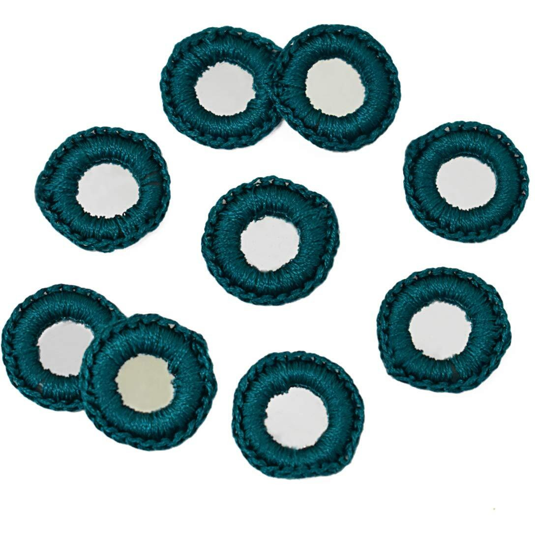 Embroiderymaterial Crochet Rings For Craft, Decoration And Embroidery (20Mm, Teal Blue, 100 Pieces)