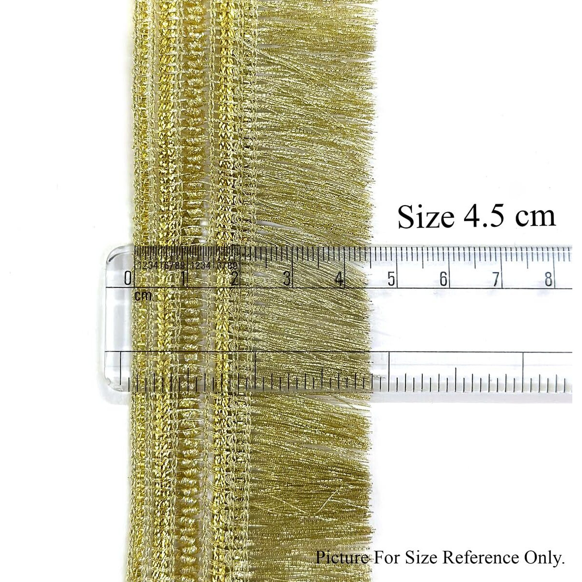 Embroiderymaterial 4.5 Cm Width Fringe Kiran Patti Lace For Saree Border, Dress Designing, Blouse, Kurti, Dupatta, Embroidery, Diy & Craft (Silver, 18M/Roll)