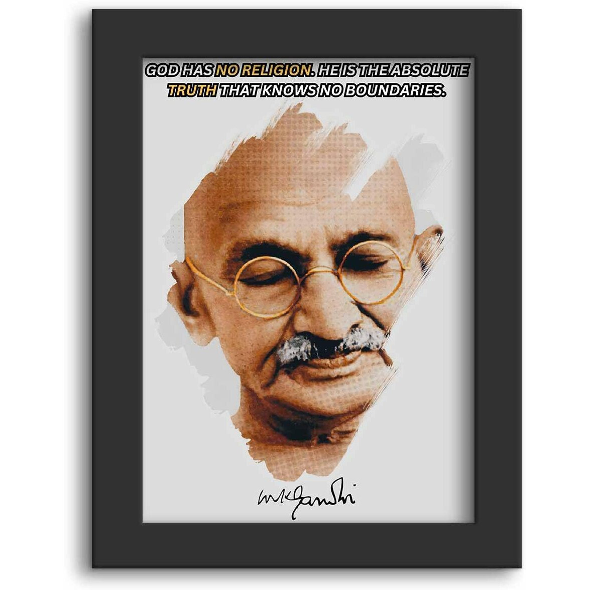 Dmcreativitycraft Motivational Poster Quotes Wall Frames Mahatma Gandhi Posters Framed Freedom Art With Frame For Study Room, Office Or Desk Decoration (9.5 X 12.5 Inches)