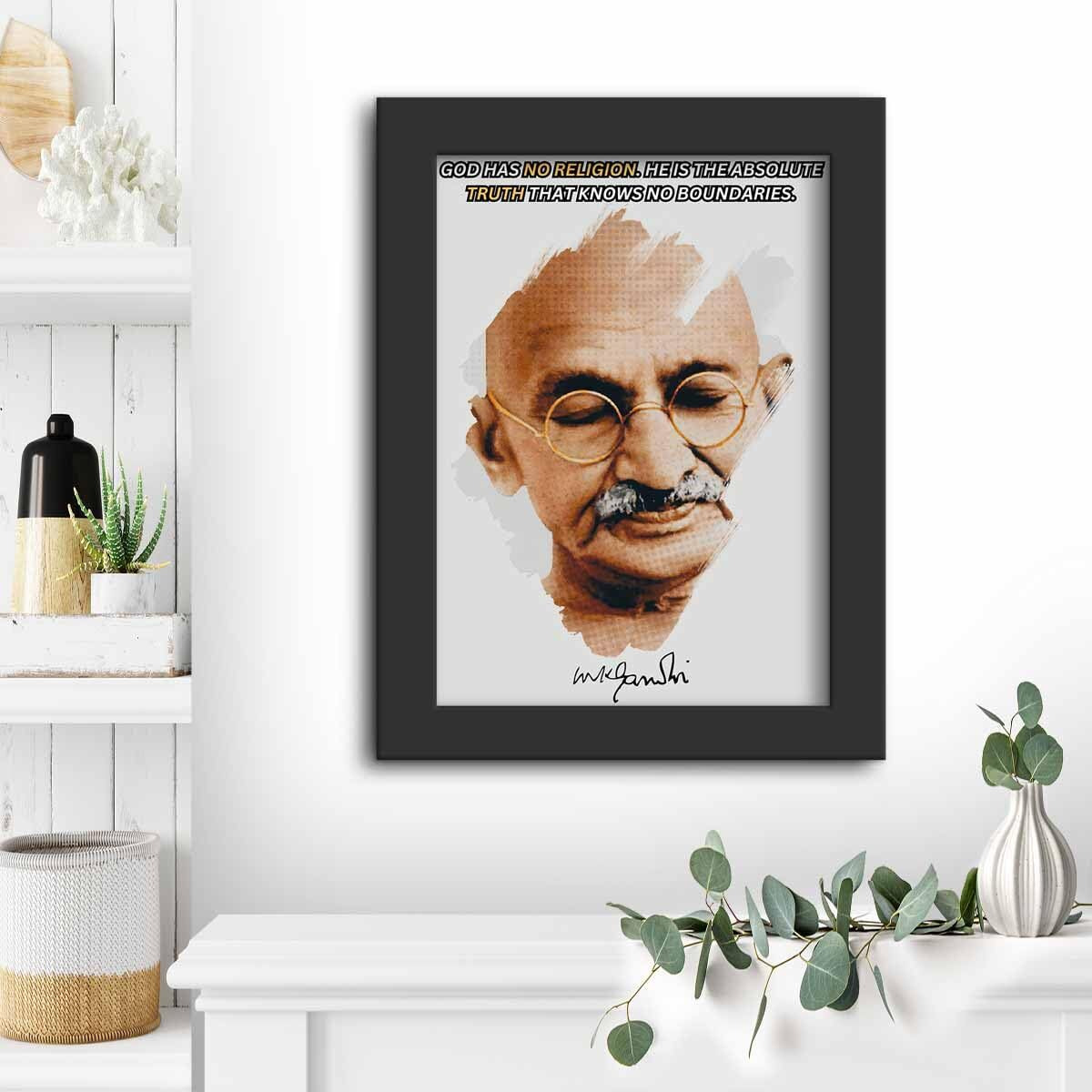 Dmcreativitycraft Motivational Poster Quotes Wall Frames Mahatma Gandhi Posters Framed Freedom Art With Frame For Study Room, Office Or Desk Decoration (9.5 X 12.5 Inches)