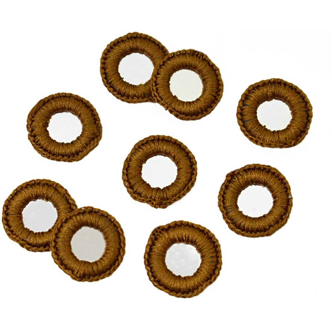 Embroiderymaterial Crochet Rings For Craft, Decoration And Embroidery (20Mm, Brown, 100 Pieces)