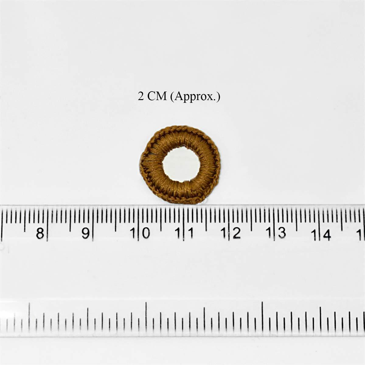 Embroiderymaterial Crochet Rings For Craft, Decoration And Embroidery (20Mm, Brown, 100 Pieces)