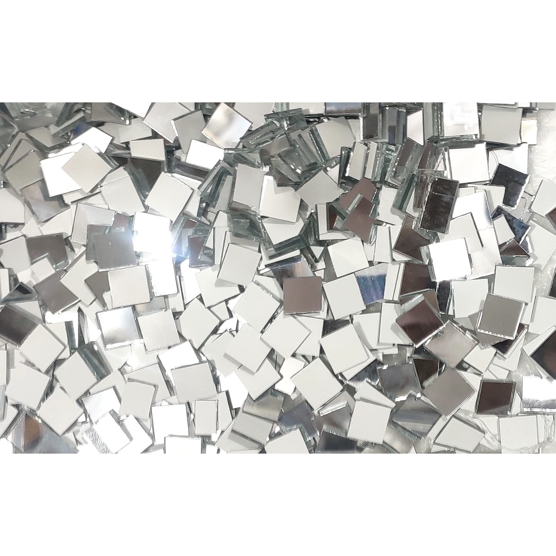 Omx 200Pcs, Shape - Square, Glass Mirror Beads For Arts And Crafts Diy Projects, Framing, Decoration, Size 10Mm - Set Of 200Pcs