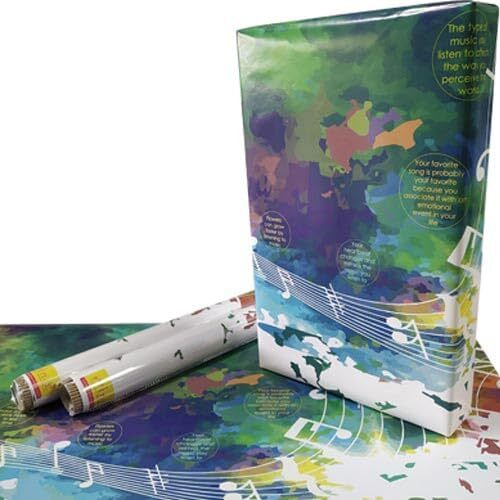 Evince Birthday Gift Wrapping Paper | Music Pattern & Facts Birthday Anniversary Eid Christmas For Him Her Adults Kids Friendship Day | Contains 5 Recyclable Sheets 70 X 50 Cms
