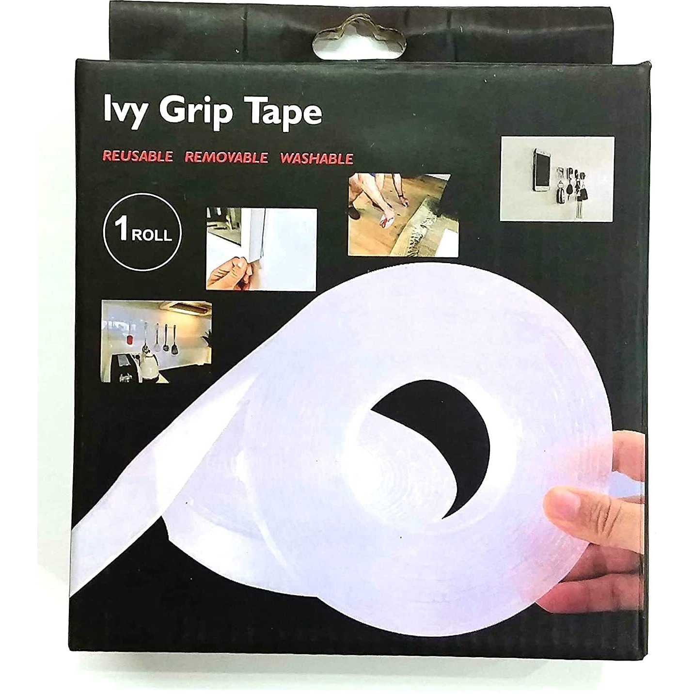 Djivan Nano Double Sided Tape Heavy Duty - Multipurpose Removable Traceless Mounting Adhesive Tape For Walls - Washable Reusable Strong Sticky Strips Gel Grip Tape - 3 Meter Roll