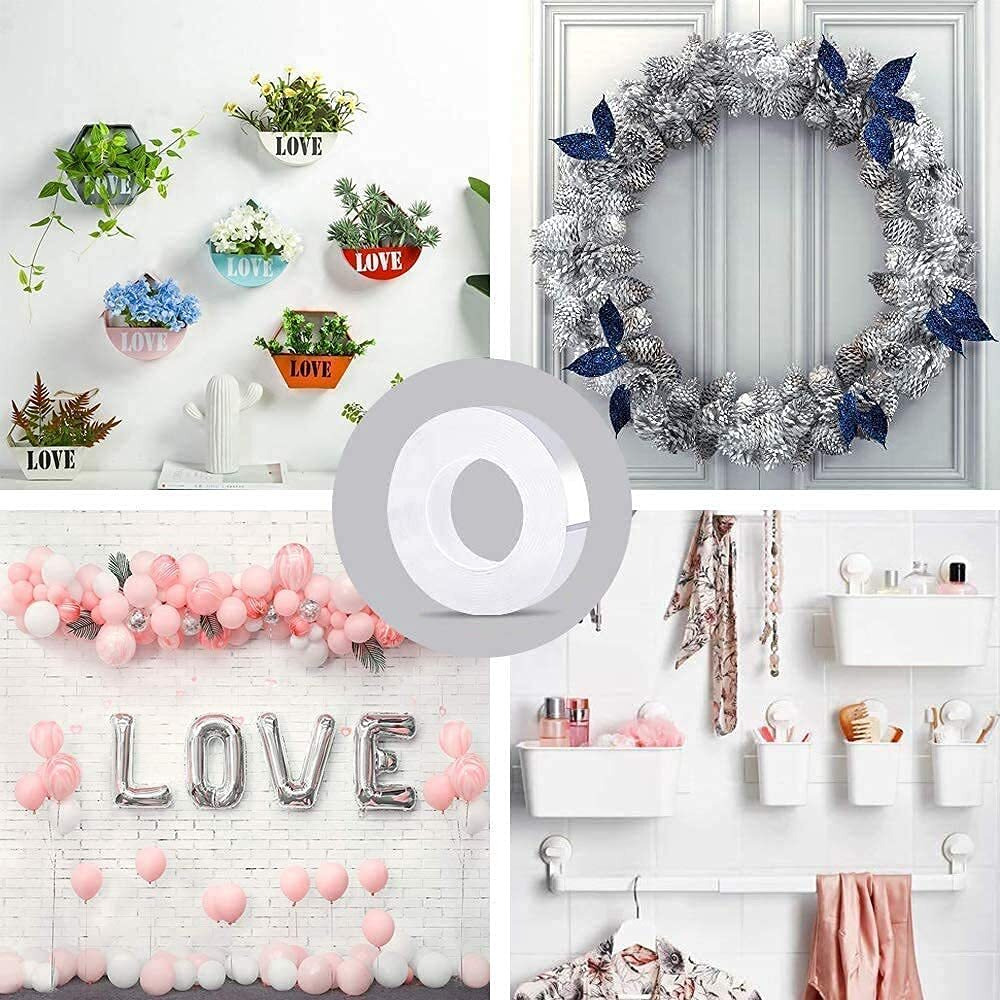 Djivan Nano Double Sided Tape Heavy Duty - Multipurpose Removable Traceless Mounting Adhesive Tape For Walls - Washable Reusable Strong Sticky Strips Gel Grip Tape - 3 Meter Roll