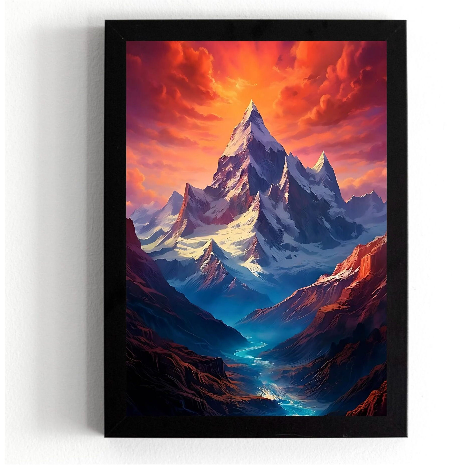 Divaframes Mountain Painting Vastu With Frame, Vastu Paintings For Home - 10X14 Inch Wall Decor For Living Room & Vastu Sastra