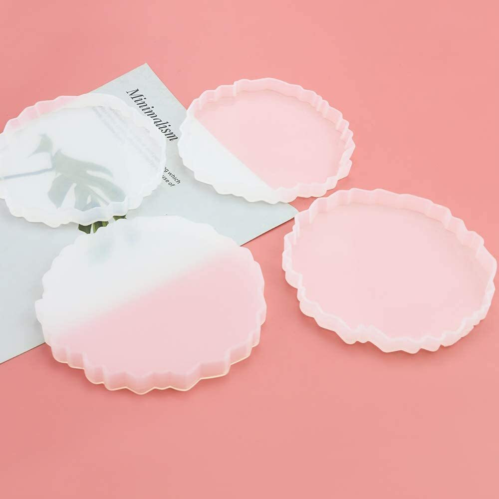 The Art Box Coaster Molds For Resin Casting, 5 Inch Silicone Large Silicon Molds For Epoxy Resin Art, Diy Moldes, Cup Mats, Home Decoration (4 Molds)