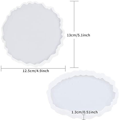 The Art Box Coaster Molds For Resin Casting, 5 Inch Silicone Large Silicon Molds For Epoxy Resin Art, Diy Moldes, Cup Mats, Home Decoration (4 Molds)