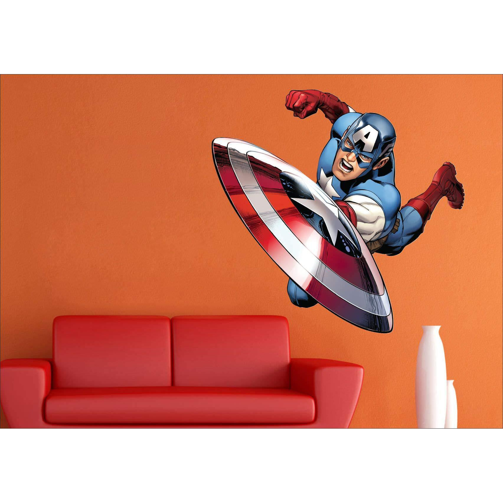 Ghar Kraft Captain America Self Adhesive 3D Super Hero Wall Sticker