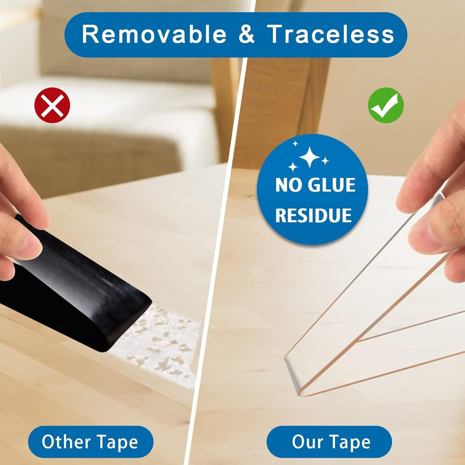 Unity Brand Arts & Crafts Tape 3 Meter Double Sided Tape Heavy Duty - Multipurpose Removable Traceless Mounting Adhesive Tape For WallsWashable Reusable Strong Sticky Strips Grip Tape (Thickness 2Mm)