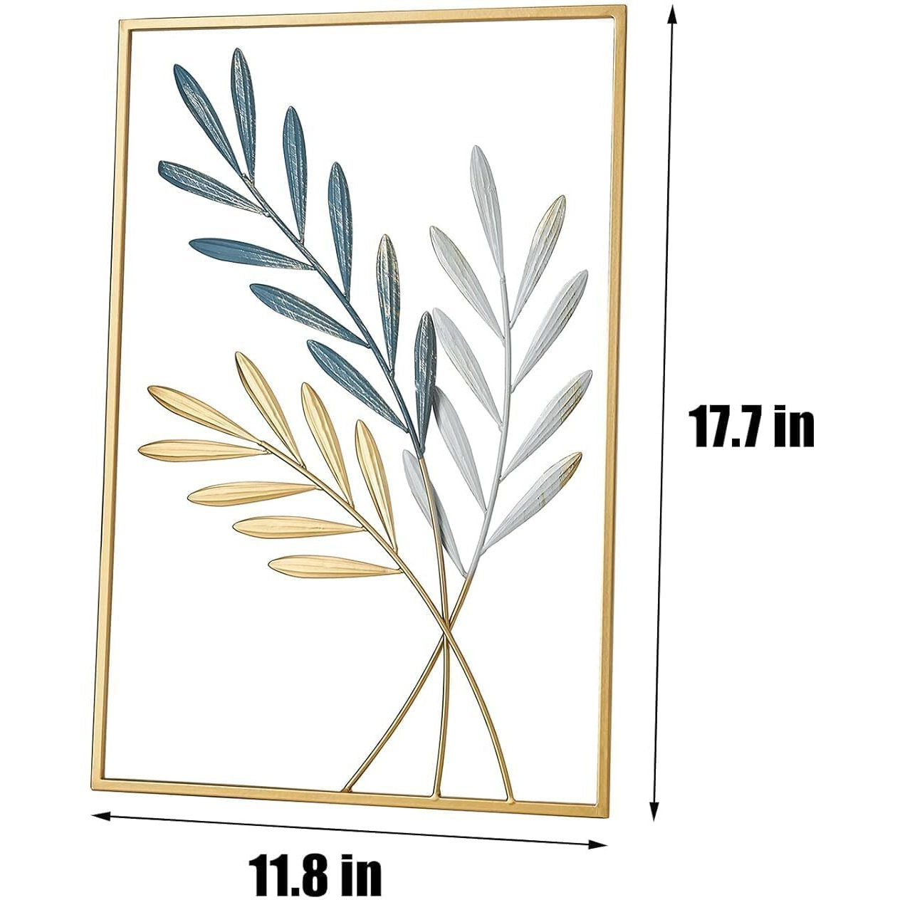 Matson Gold Metal Wall Art Decor,Gold Leaf Wall Hanging Decoration, Metal Wall Art Home Decor For Living Room Office Bedroom Hotel