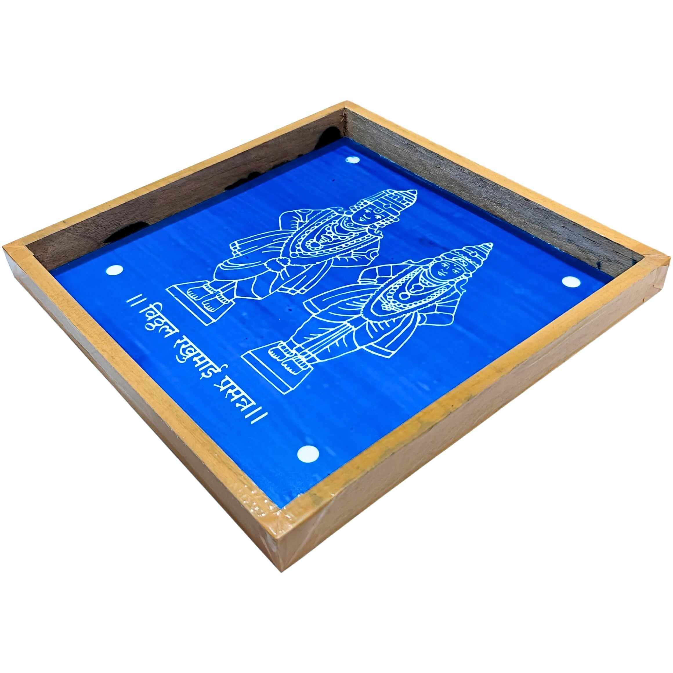 Anciently Vitthal Rukmini Rangoli Stencil Wooden, Rangoli Stencil Wooden, Rangoli Sacha Wooden, 1 Piece (10X10 Inches)
