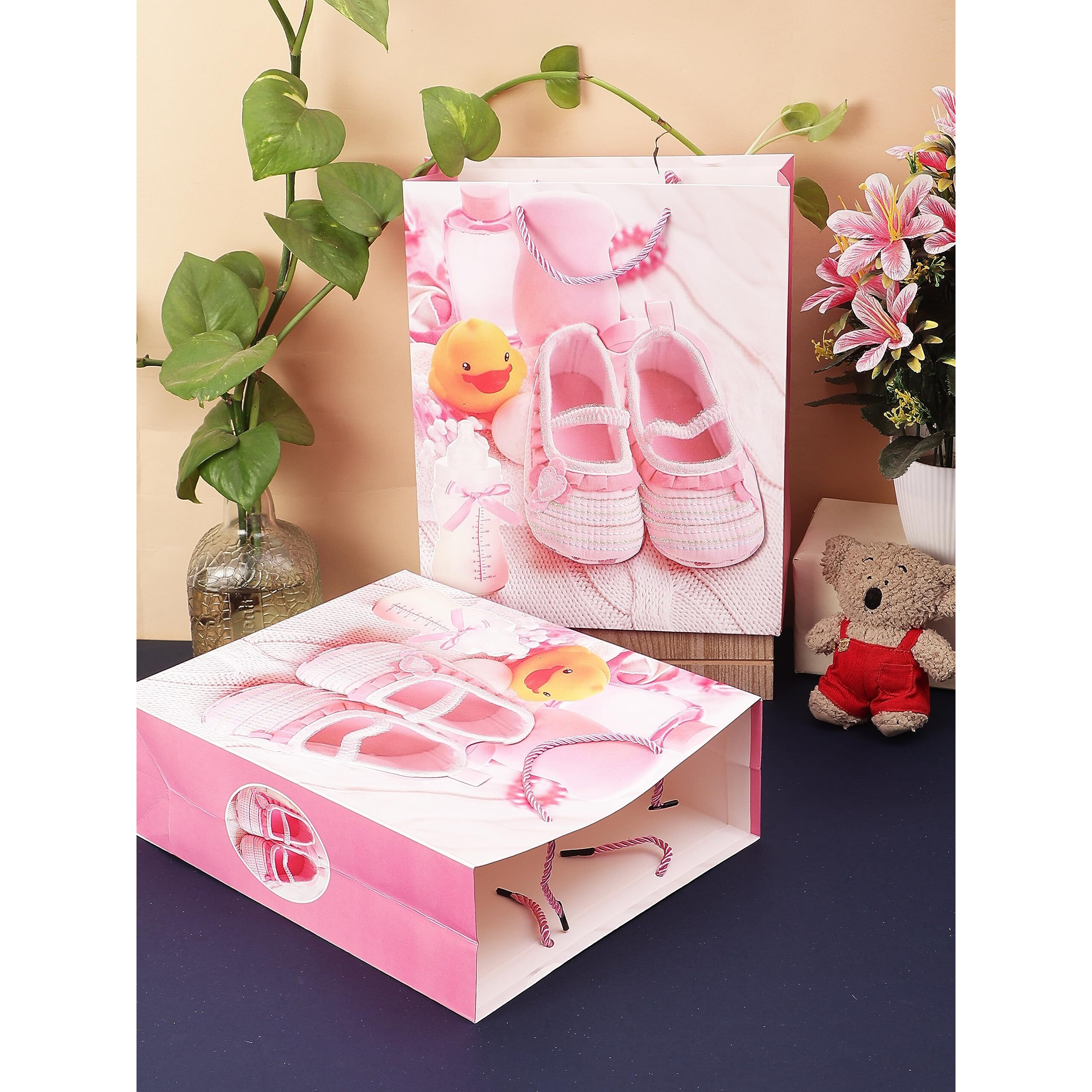 Chocozone Pack Of 6 Paper Bags For Return Gifts Return Gift Bags For Kids Birthday ItS A Girl Baby Shower Return Gift Bags (26Cm*32Cm)