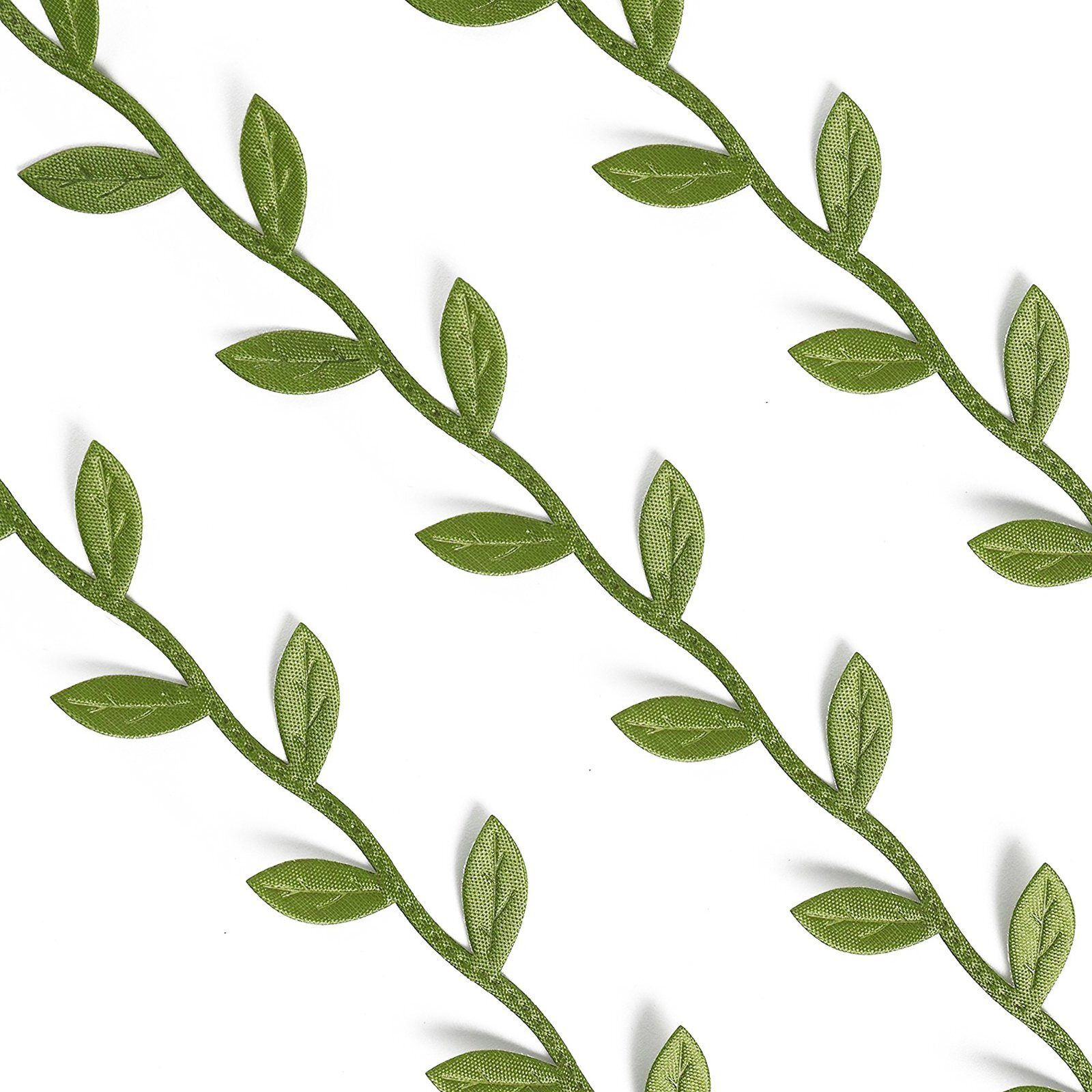 Asian Hobby Crafts Leaf Lace For Diy Crafts And Home Decoration, Satin Leaves Lace 2 Meter Length, Green Satin Leaves Lave For Flower Making, Decoration Party And Craft Hobbies