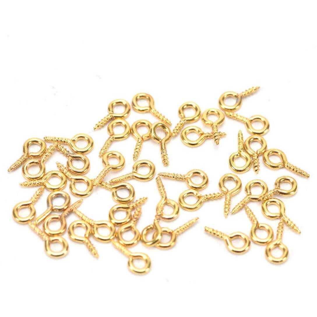 Diy Crafts Design No  15, Pack Of 50 Pcs, Mini Tone Screw Eyes Pin Findings Jewelry Making Find (Design No  15, Pack Of 50 Pcs)