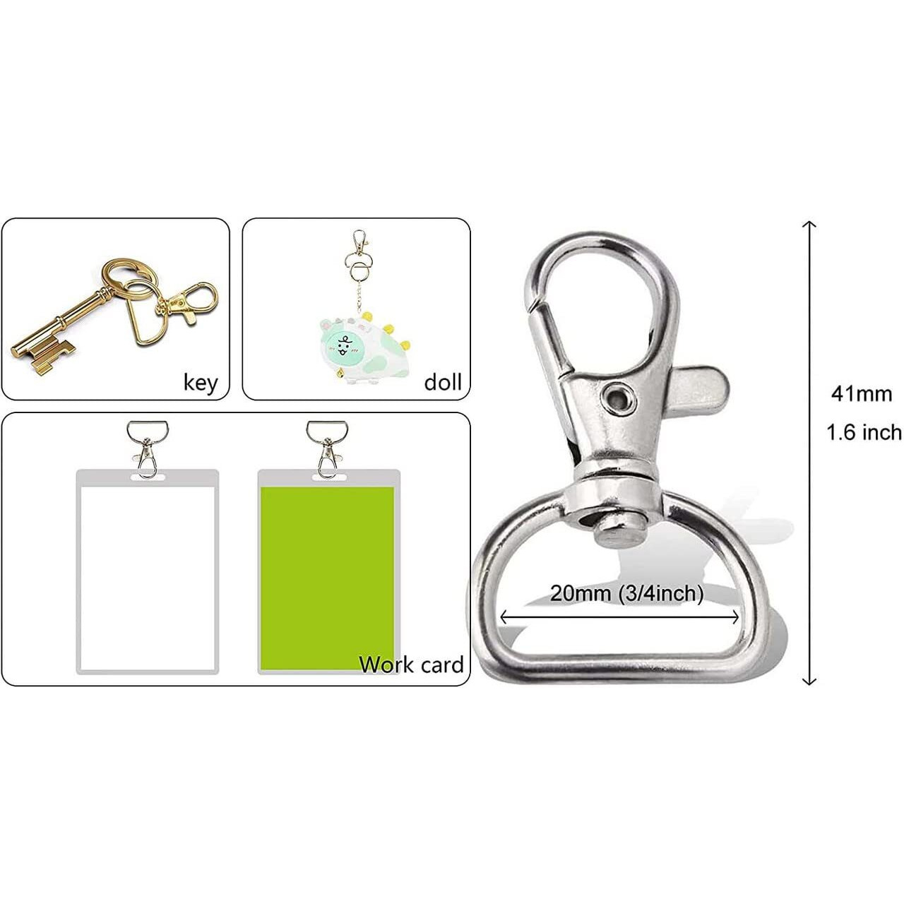 Diy Crafts 5 Pcs, Gold, Swivel Clasps Lanyard Snap Hooks Keychain Clip Hook With D Rings And Slide Buckle For Purses Keychain Lan(5 Pcs, Gold)