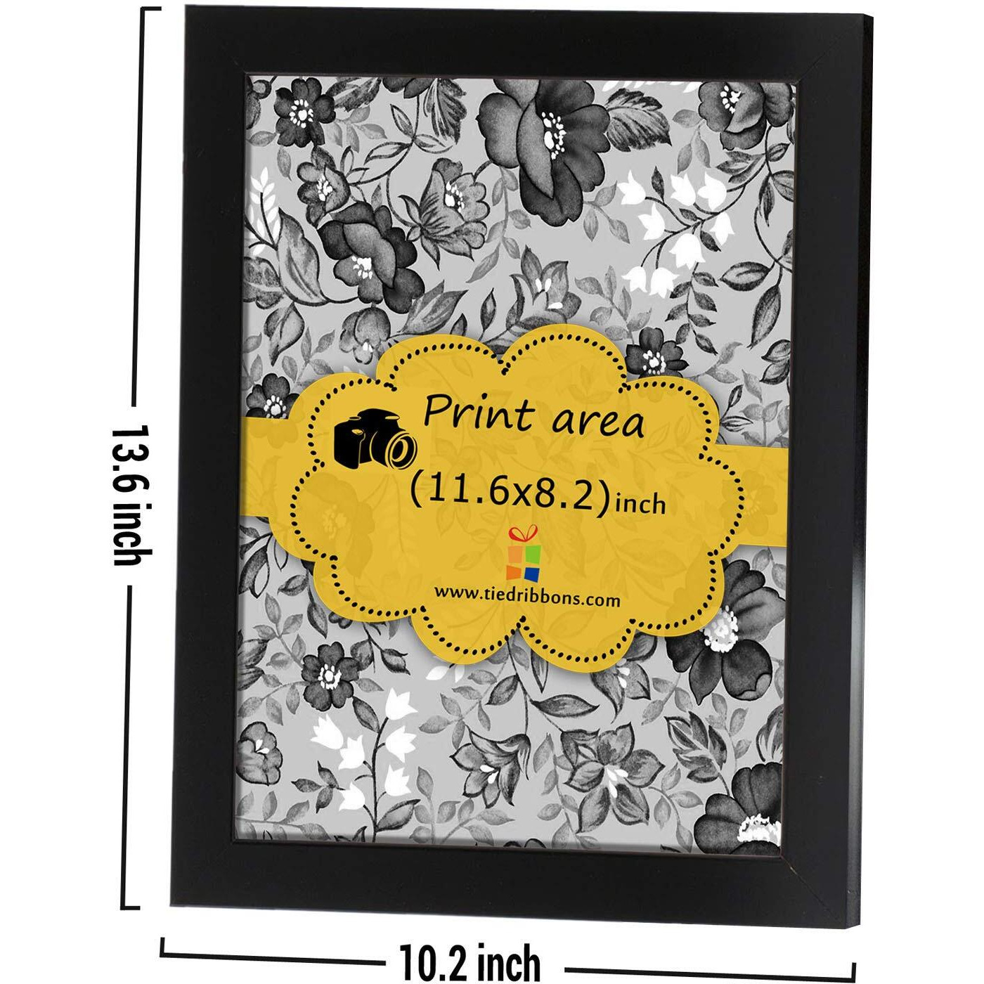 Tied Ribbons Grateful Thankful Blessed Printed Inspirational Quote Framed Poster (25.9 X 34.5 Cm, Multicolour)