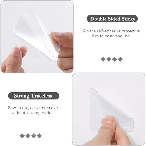 Ramnath Double Sided Tape, Sided Adhesive No Trace Sticker Pads Mounting Tape Super Strong Heavy Duty Washable Sticky Patch Clear Removable Multipurpose Adhesive For Diy Craft Home Office. (10)