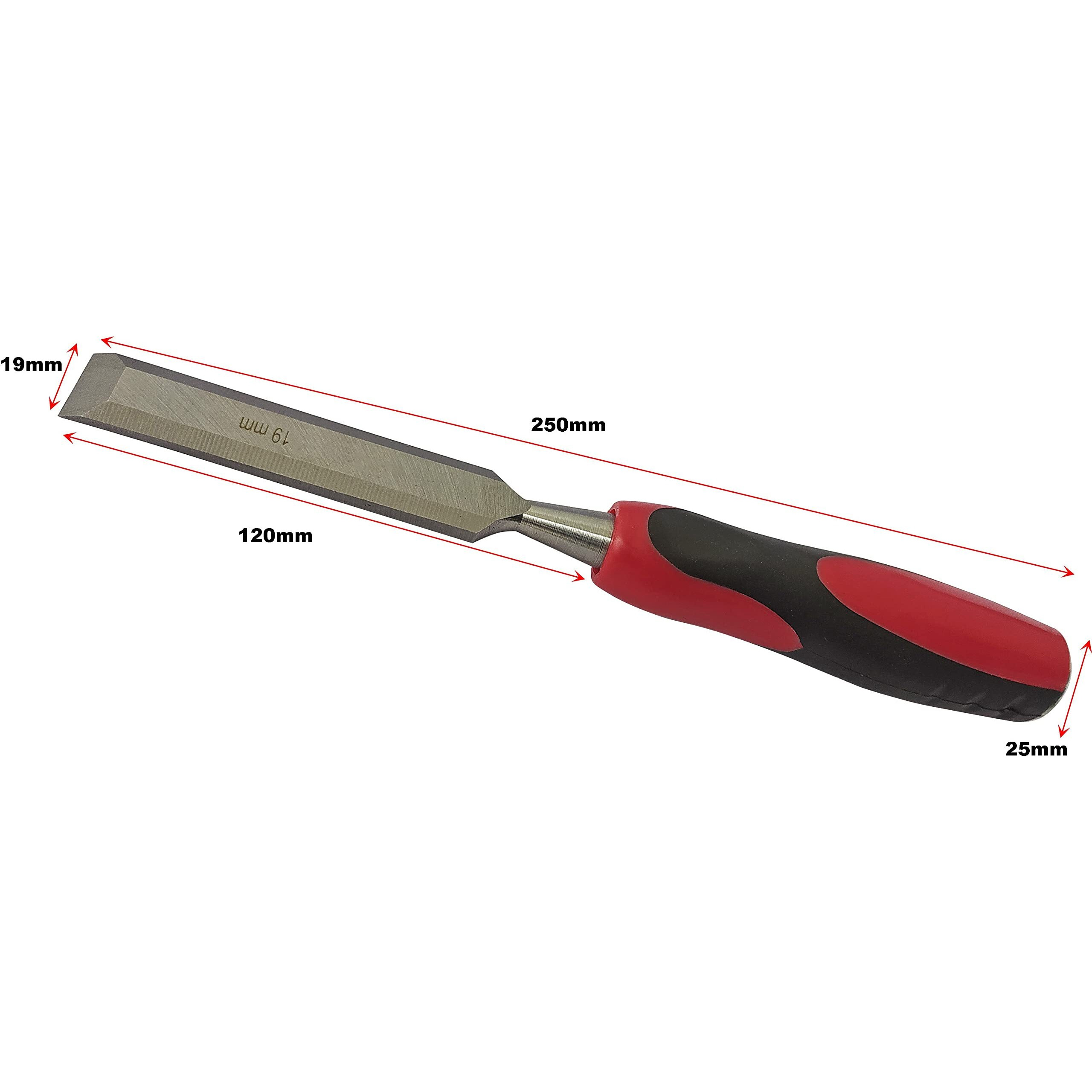 Dumdaar 12Mm 19Mm Wood Carving Hand Chisel Combo Chrome Vanadium Steel Rubber Grip Bevel Chisel Set ()