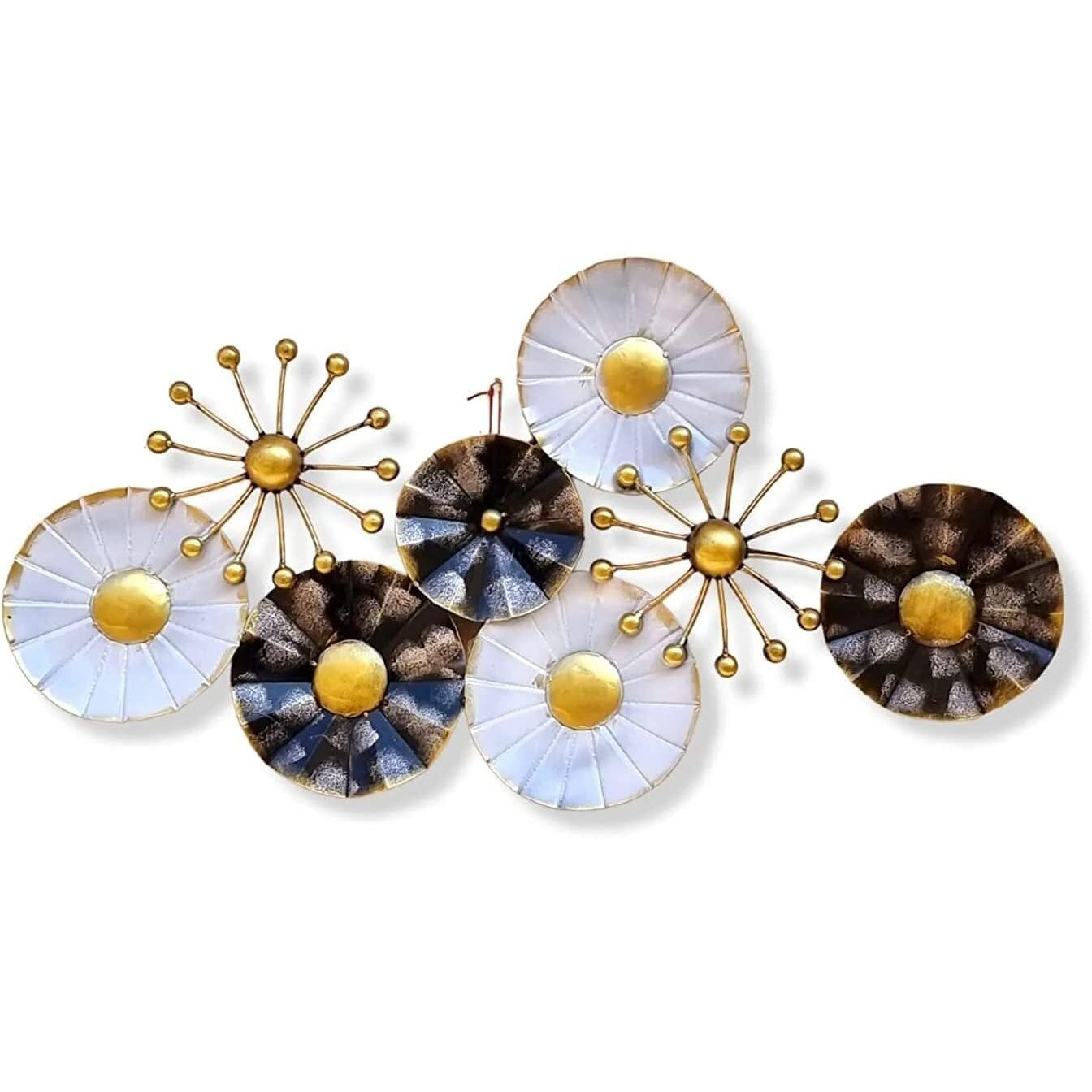Anshika International Vintage Multi Flower Metal Wall Art Frame, Wall Hangings For Home Decoration, Wall Sculpture For Living Room, Wall Hanging Decorative Items (Size 35X18 In)