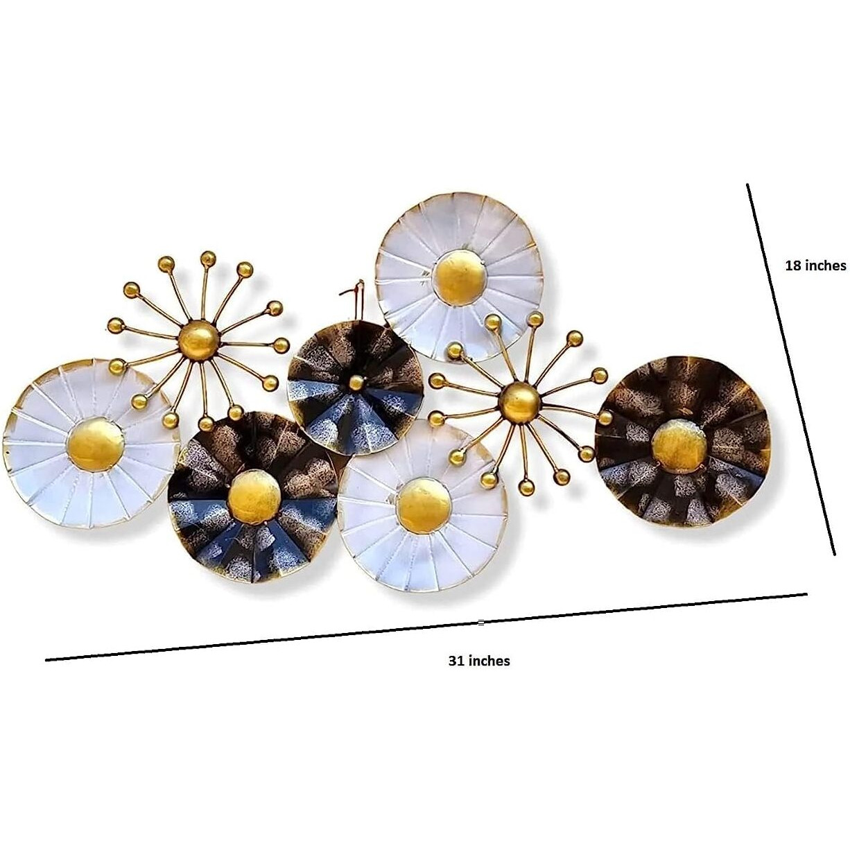 Anshika International Vintage Multi Flower Metal Wall Art Frame, Wall Hangings For Home Decoration, Wall Sculpture For Living Room, Wall Hanging Decorative Items (Size 35X18 In)