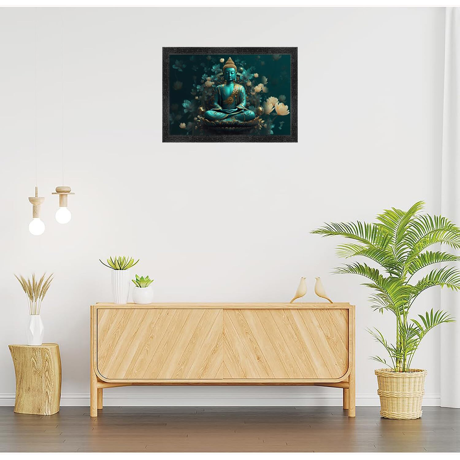 Dharvika Innovations Buddha Paintings For Living Room With Frame | Buddha Photo Frame | Buddha Painting - 2021 (1420 Inch) (Design 22)