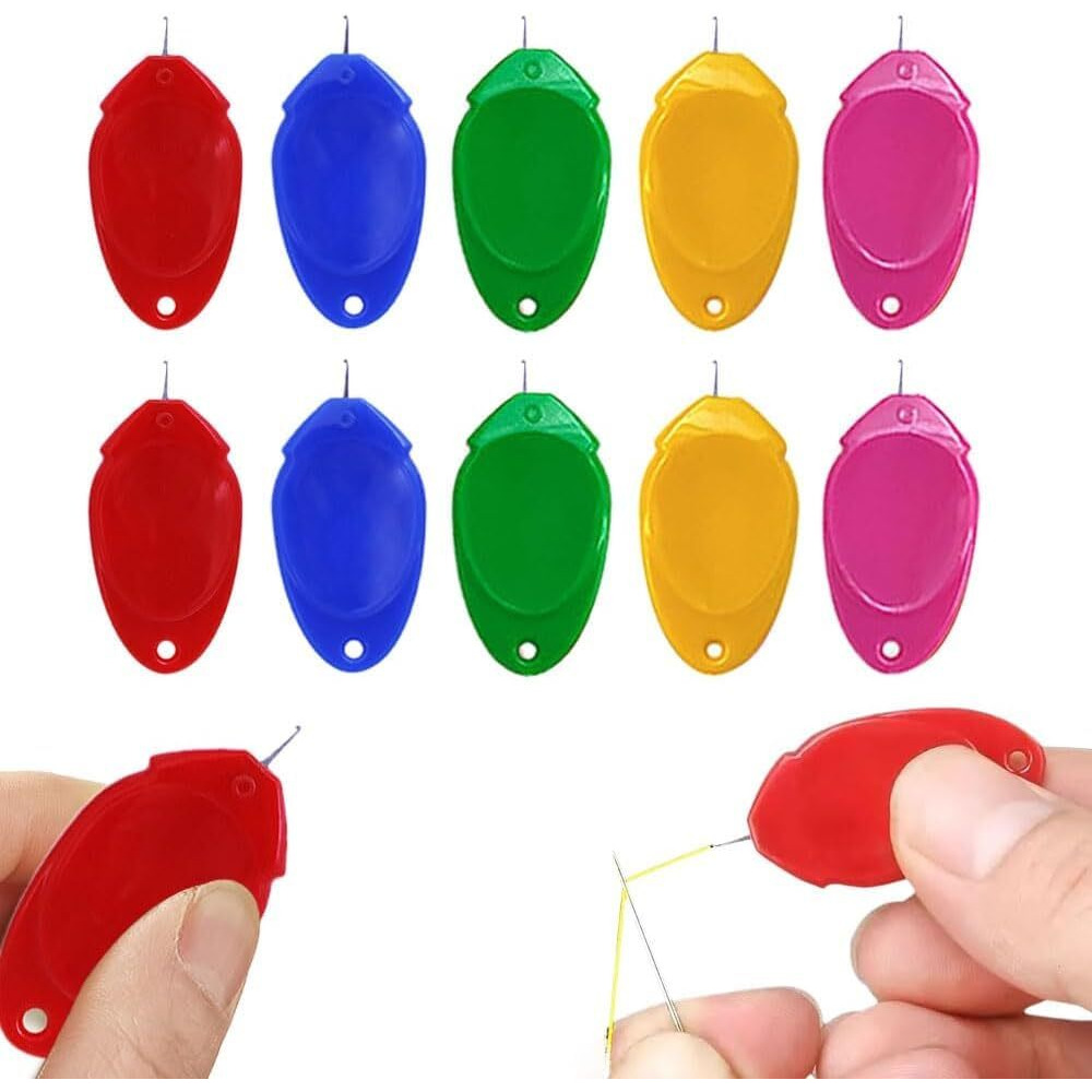 Rianz Sewing Machine Needle Threader, Sewing Needle Threader Handheld Sewing Tools, Machine Accessories, Embroidery Simple Needle Threader Tool For Beginners (Multi Color-Pack Of 5)