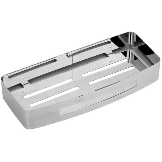 Zap Rectangle Stainless Steel Shelf With High Gardails, Smooth Edges, Solid Pattern, With Screw Set
