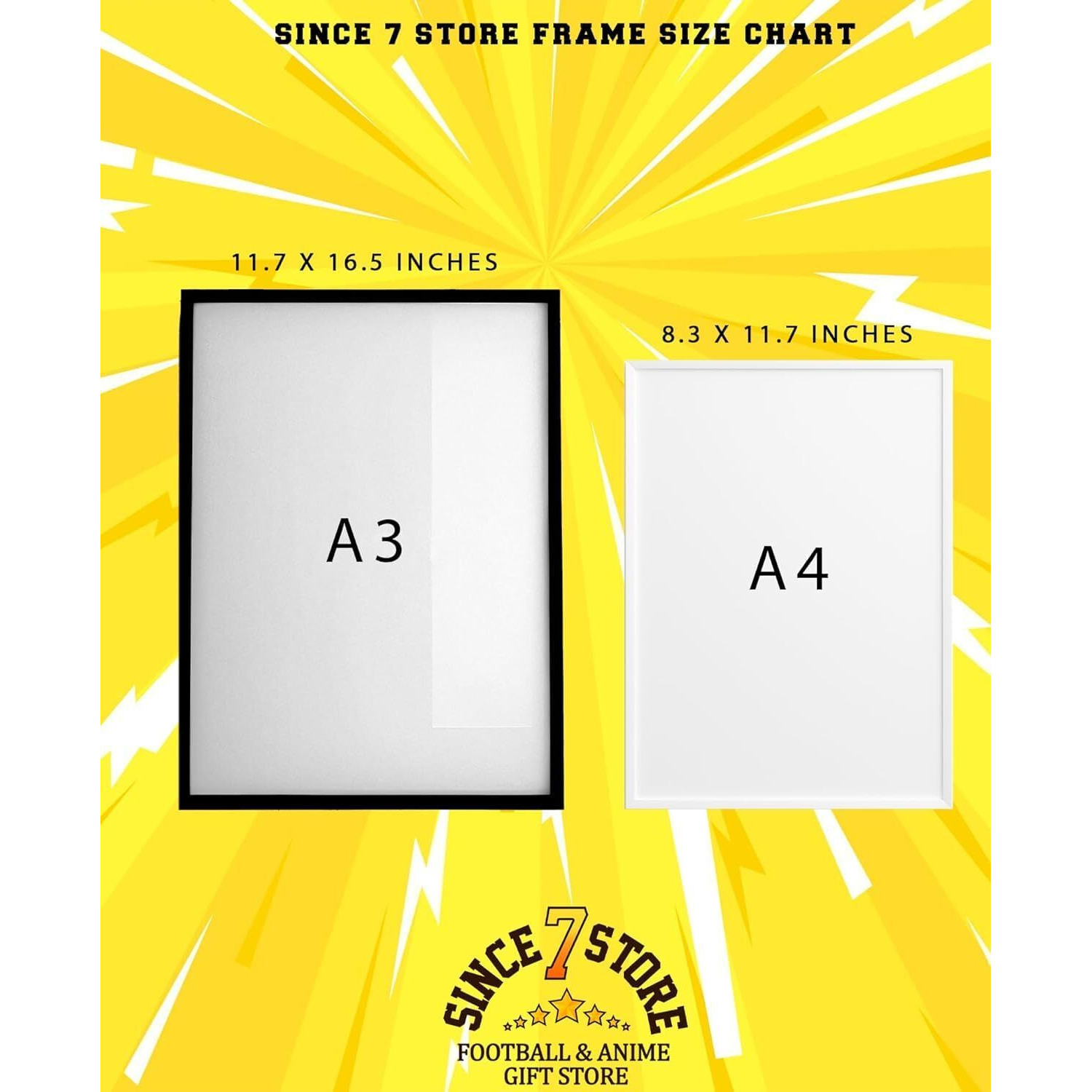 Since 7 Store The Bleach Framed Poster For Gifting/For Room Decor/For Anime Fans / A3 / A4 / Wall Art/Birthday Gift (A3, Black)