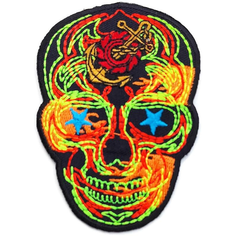 Sync Patches For Clothes Jeans Jackets Biker Bike Badges Labels For Bags Jacket Dresses Decoration Craft Sew Stitich On Clothes Paste On Fabric Diy Patch For Clothes Embroidered Embroidery Skelaton Patches