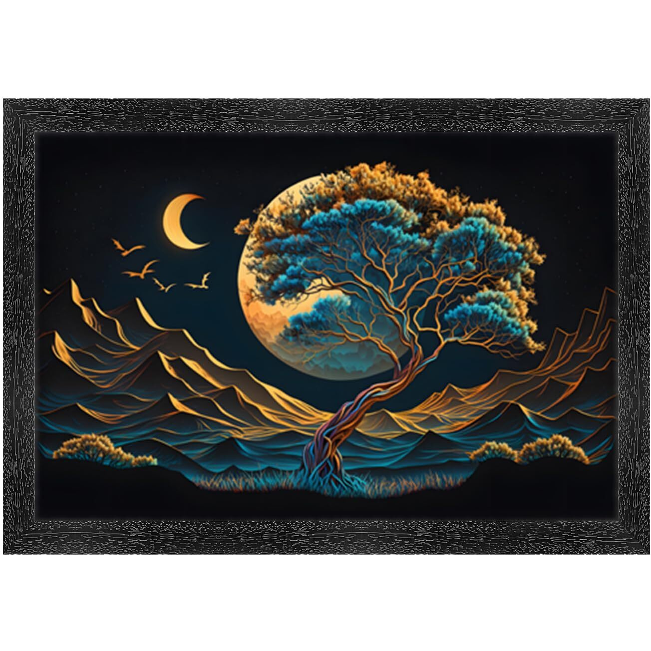 Dharvika Innovations 3D Scenery Painting For Living Room | Wall Decoration Photo Frame - 22786 (14X20 Inch)