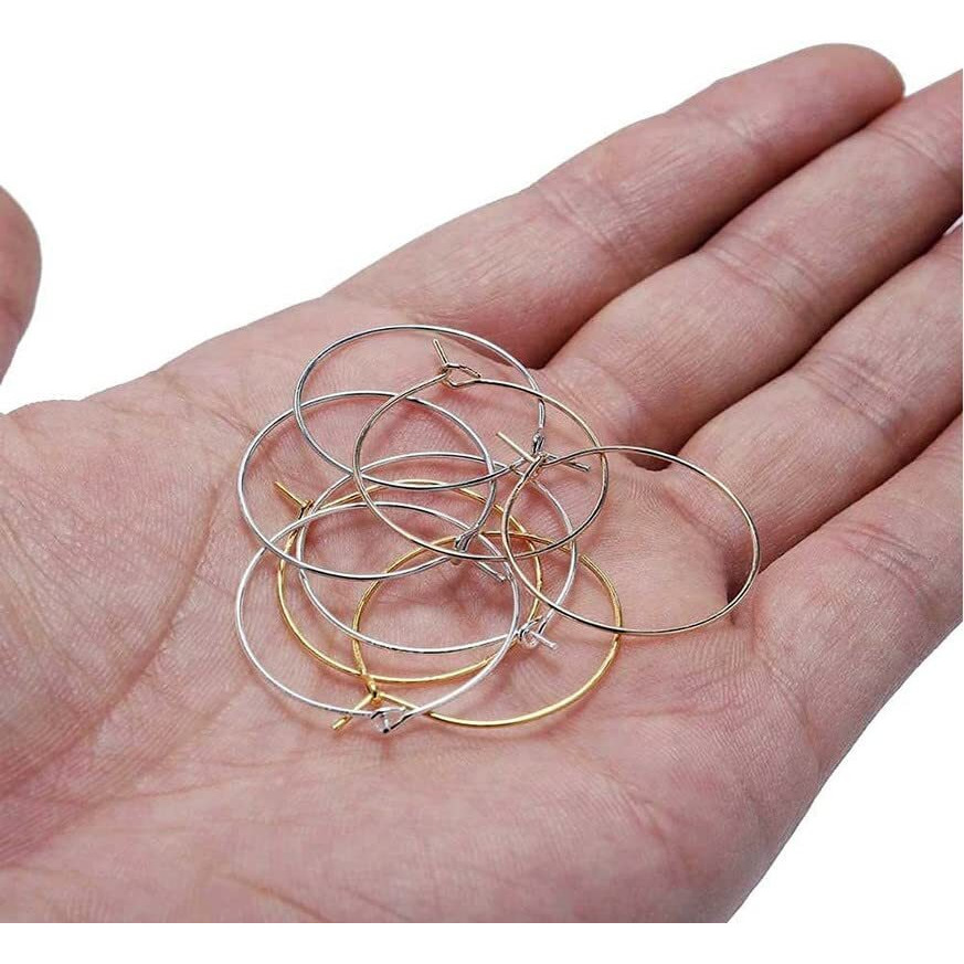 Diy Crafts 100 Pcs, 20Mm Gold Medium 14, Wine Charm Rings, Open Jump Ring, Beading Hoop For Diy Wine Charms, Earrings Silver/Gol (100 Pcs, 20Mm Gold Medium 14)