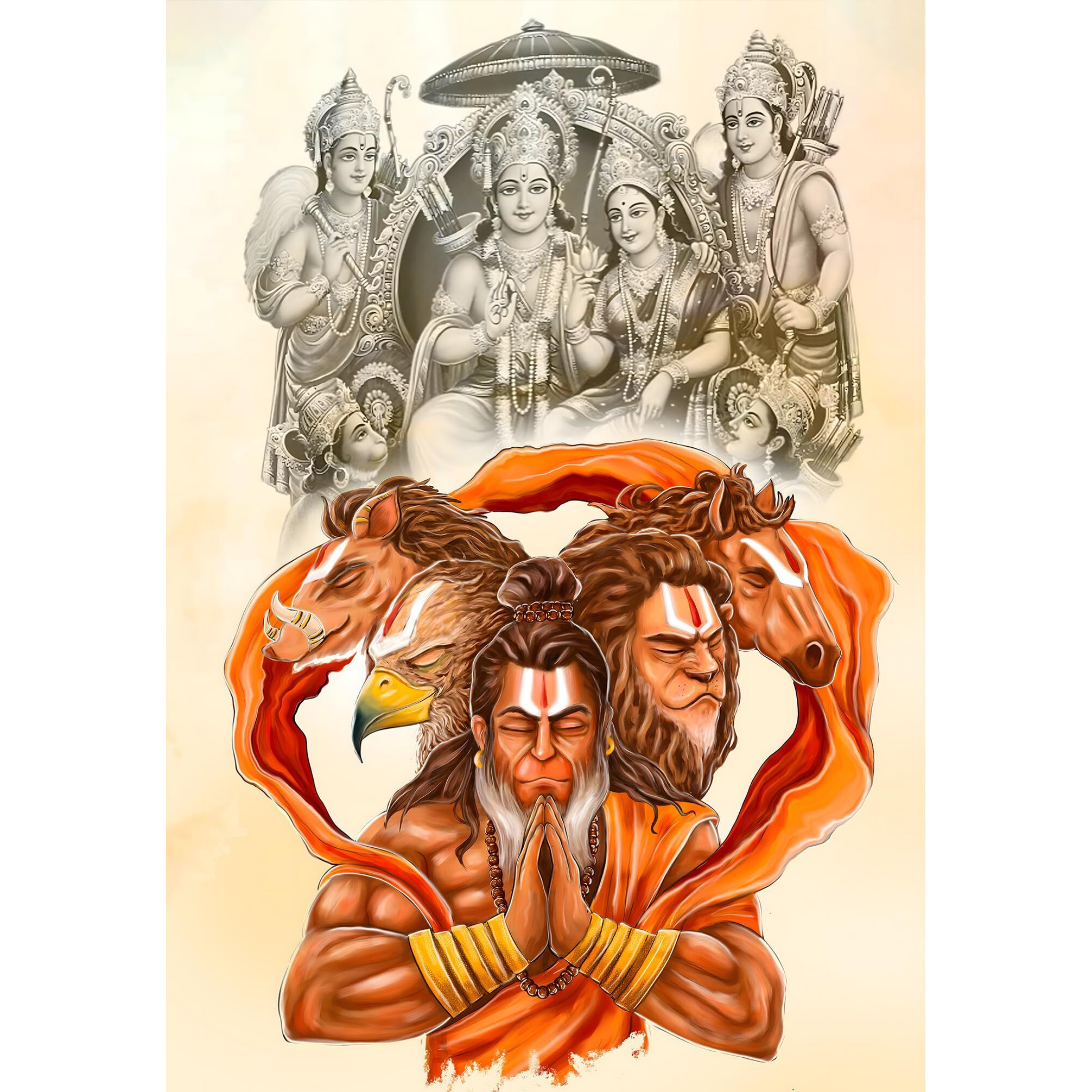 Panchmukhi Hanuman Poster | Panchmukhi Hanuman Sticker | Panchmukhi Hanuman Wall Poster | Panchmukhi Hanuman Ji Sticker | Panchmukhi Hanuman Poster Big Size | Panchmukhi Lord Hanuman Posters For Room Decoration