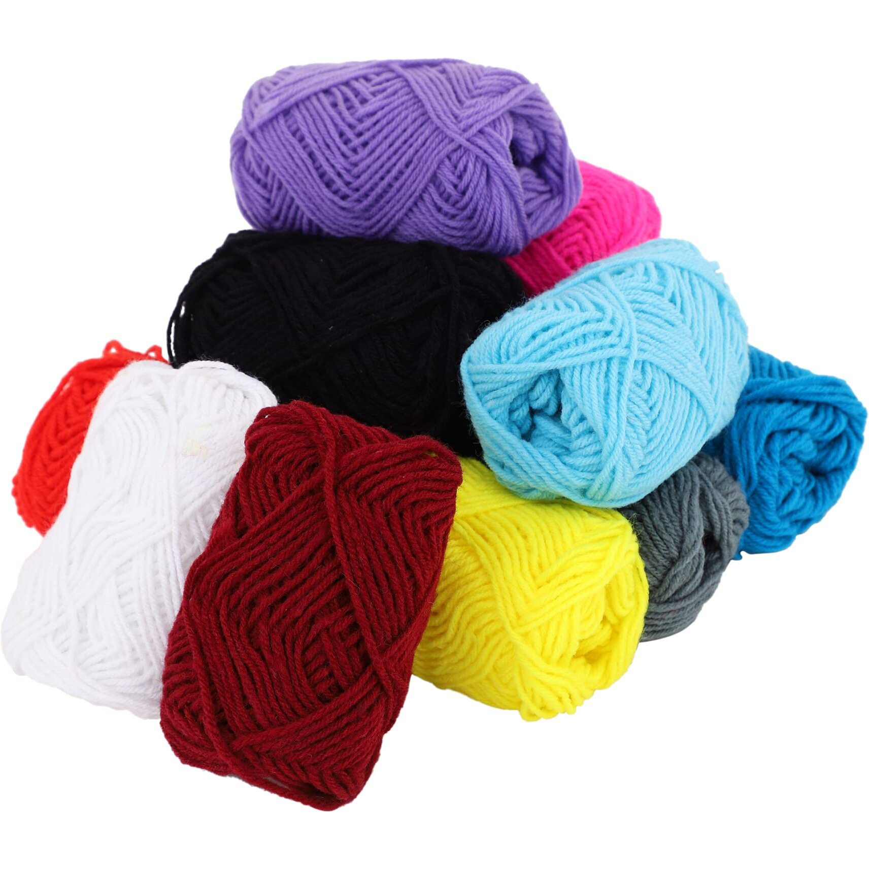 Tarni 12 Pcs Combo Wool Ball. Hand Knitting Art Craft Soft Fingering Crochet Hook Yarn, Needle Knitting Thread Dyed. (12 Pc Combo),25 Gram,Multicolor
